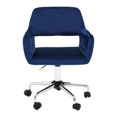 Brent Navy Velvet & Chrome Base Home Office Chair