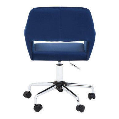 Brent Navy Velvet & Chrome Base Home Office Chair