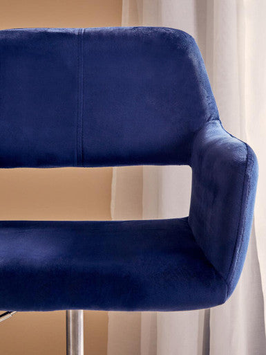 Brent Navy Velvet & Chrome Base Home Office Chair
