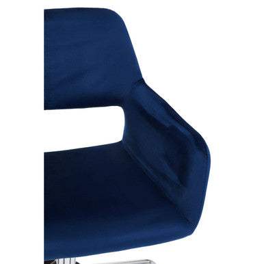 Brent Navy Velvet & Chrome Base Home Office Chair