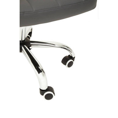 Brent Grey Leather & Chrome Home Office Chair