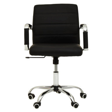 Brent Black Leather & Chrome Home Office Chair