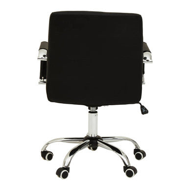 Brent Black Leather & Chrome Home Office Chair