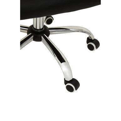 Brent Black Leather & Chrome Home Office Chair