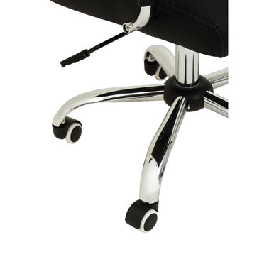 Brent Black Leather & Chrome Home Office Chair