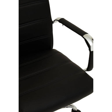 Brent Black Leather & Chrome Home Office Chair
