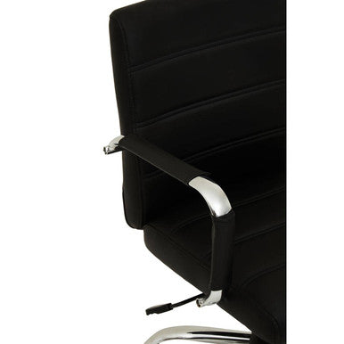 Brent Black Leather & Chrome Home Office Chair
