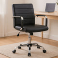 Brent Black Leather & Chrome Home Office Chair