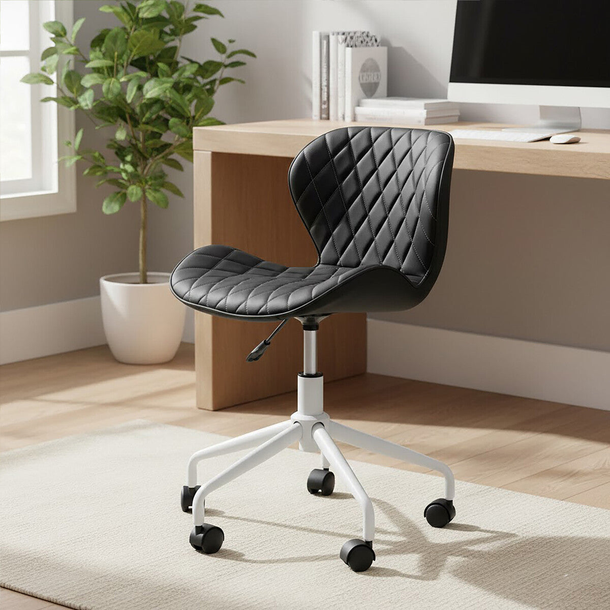 Brent Black & White Home Office Chair
