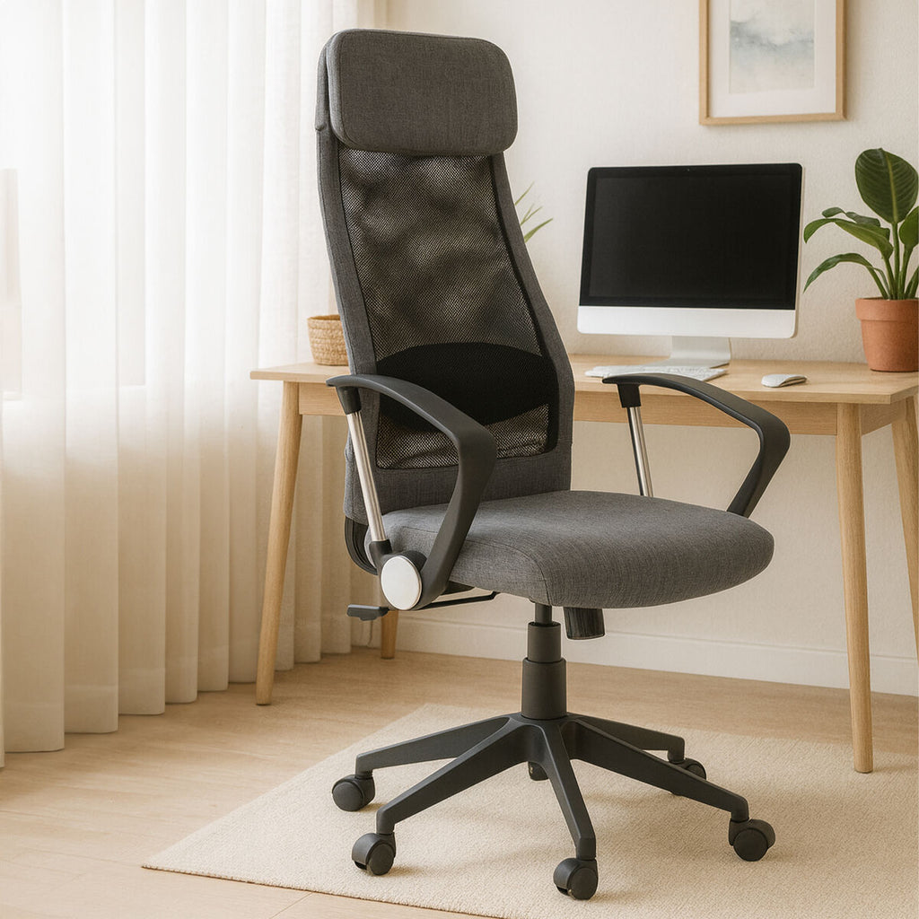 Brent Black Mesh & Grey Fabric Home Office Chair