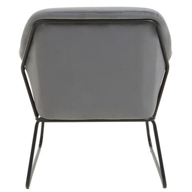 Xander Grey Velvet & Black Frame Accent Chair