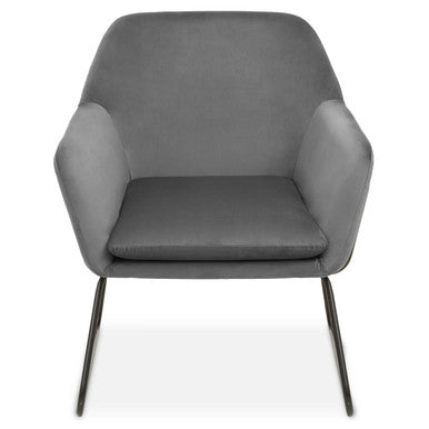 Xander Grey Velvet & Black Frame Accent Chair