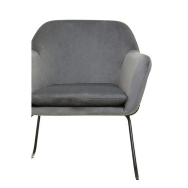 Xander Grey Velvet & Black Frame Accent Chair
