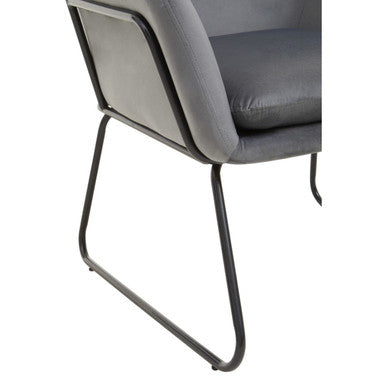 Xander Grey Velvet & Black Frame Accent Chair