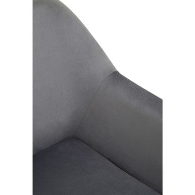 Xander Grey Velvet & Black Frame Accent Chair