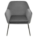 Xander Grey Velvet & Black Frame Accent Chair