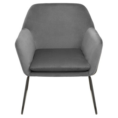 Xander Grey Velvet & Black Frame Accent Chair