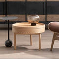 Viborg Revolving Top Side Table With Storage