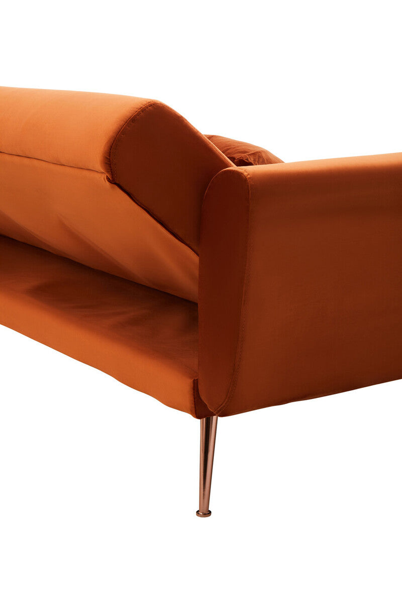 Burnt Orange Velvet Sofa Bed, Hatton