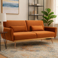 Burnt Orange Velvet Sofa Bed, Hatton