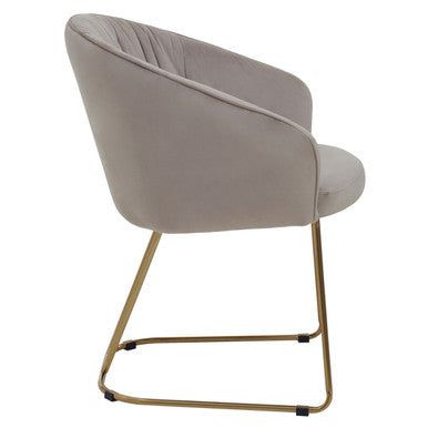 Veneto Mink Velvet Curved Dining Chair