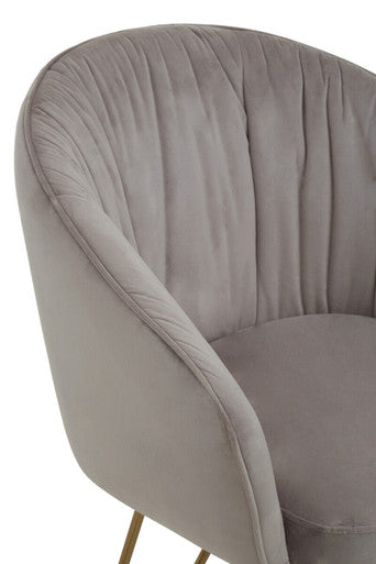Veneto Mink Velvet Curved Dining Chair