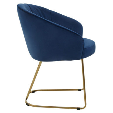 Veneto Midnight Velvet Curved Dining Chair