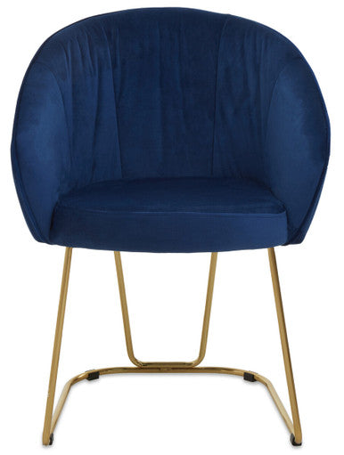 Veneto Midnight Velvet Curved Dining Chair