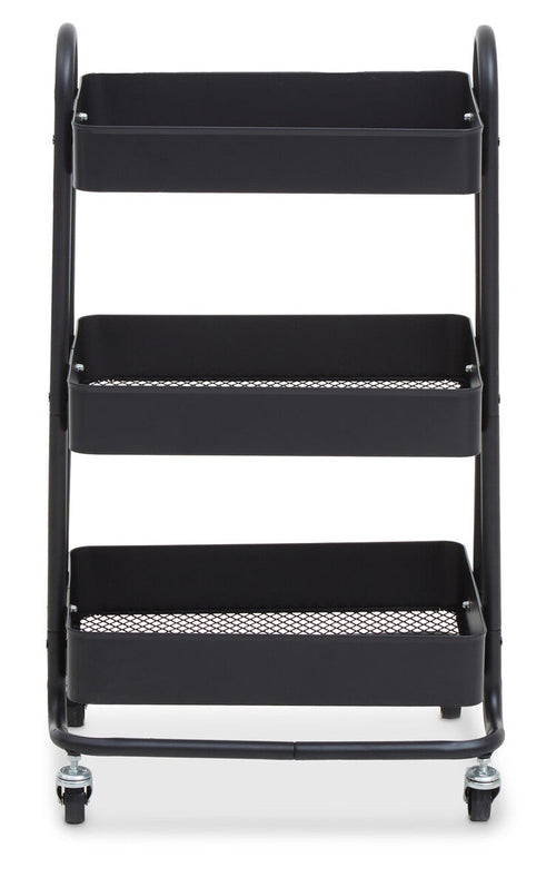 Acero Three Tier Black Metal Trolley
