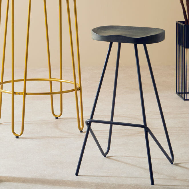 District Elm Wood Bar Stool