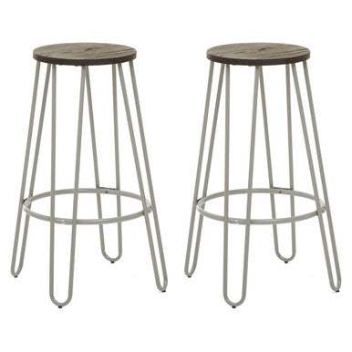 District 3 Piece Elm Wood Bar Table & Stool Set