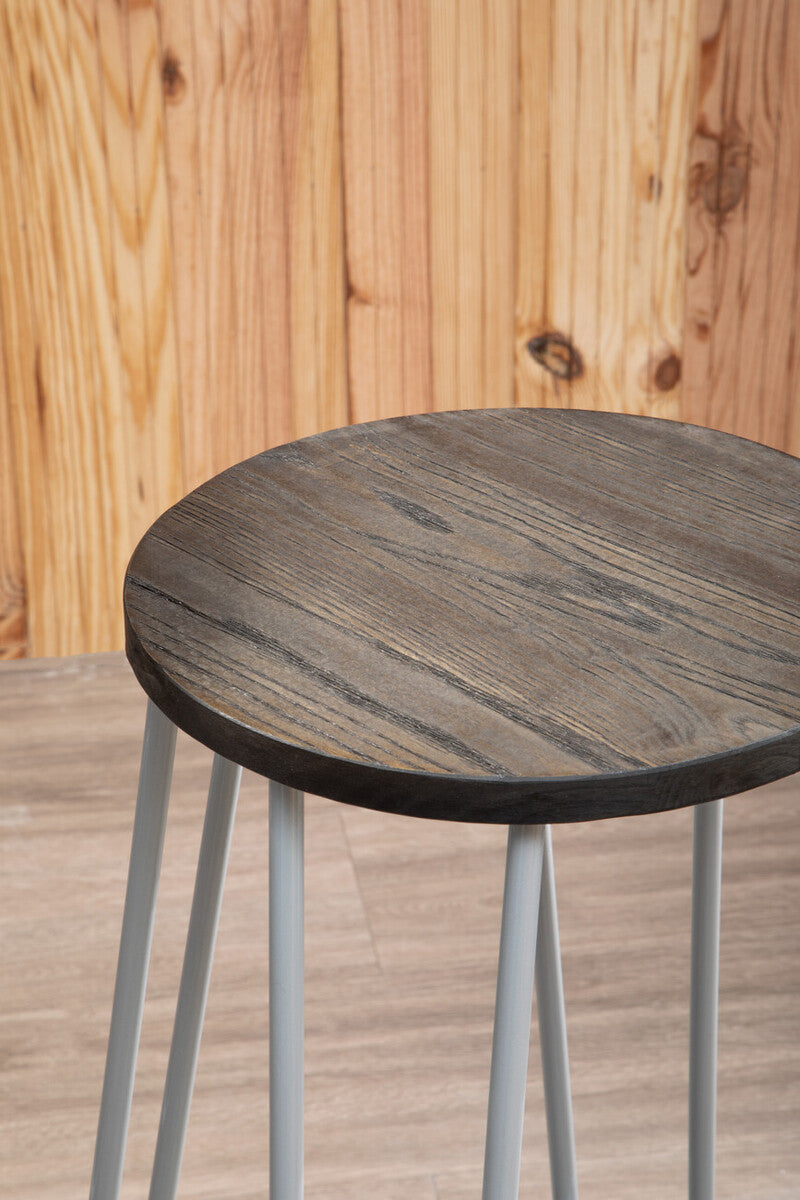 District 3 Piece Elm Wood Bar Table & Stool Set
