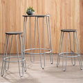 District 3 Piece Elm Wood Bar Table & Stool Set