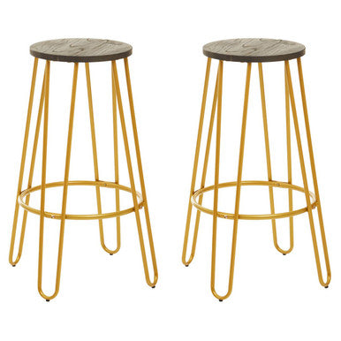 District 3 Piece Gold Bar Table Stool Set