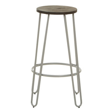 District Grey Metal Frame Bar Stool