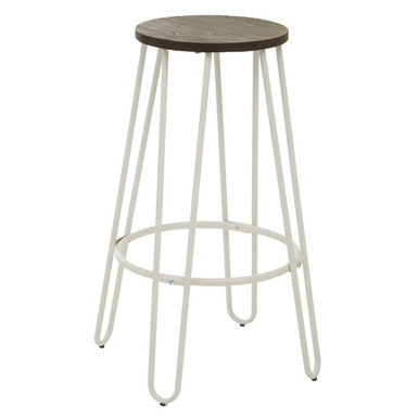 District White Metal Frame Bar Stool