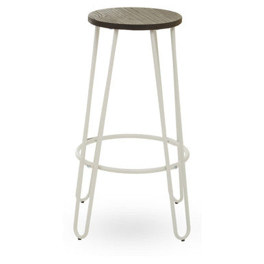 District White Metal Frame Bar Stool