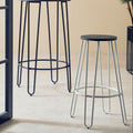 District White Metal Frame Bar Stool