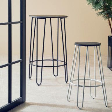 District White Metal Frame Bar Stool