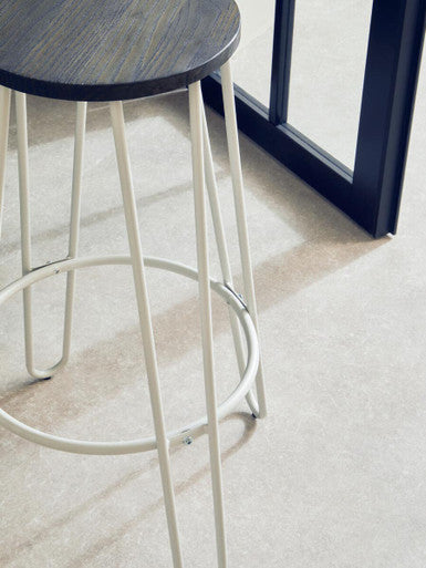 District White Metal Frame Bar Stool