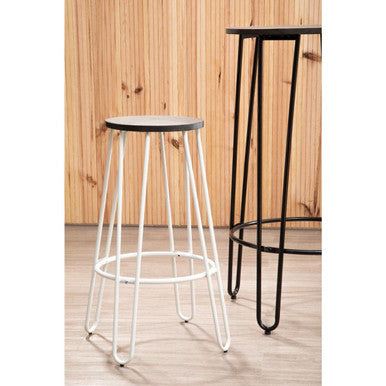 District White Metal Frame Bar Stool