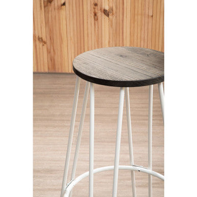 District White Metal Frame Bar Stool