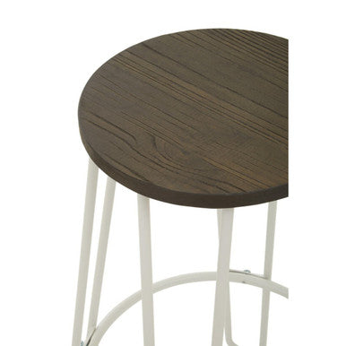 District White Metal Frame Bar Stool