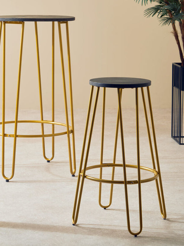 District Gold Metal Frame Bar Stool
