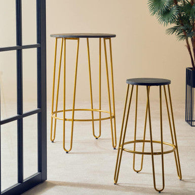 District Gold Metal Frame Bar Stool