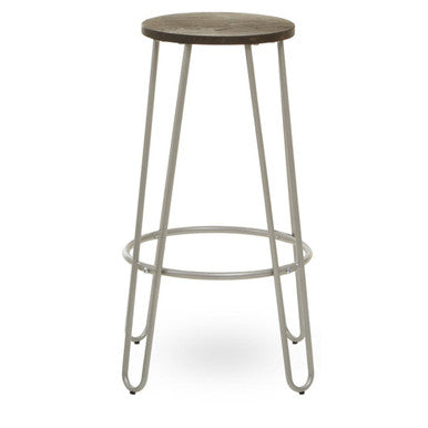 District Barstool With Silver Metal Legs