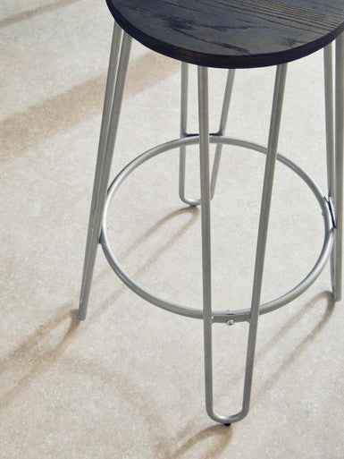 District Barstool With Silver Metal Legs