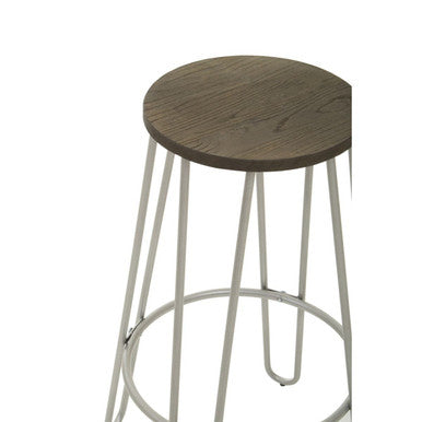 District Barstool With Silver Metal Legs