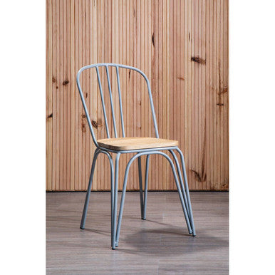 District Grey Metal Frame Dining Chair