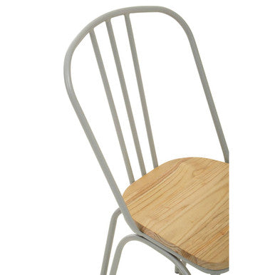 District Grey Metal Frame Dining Chair